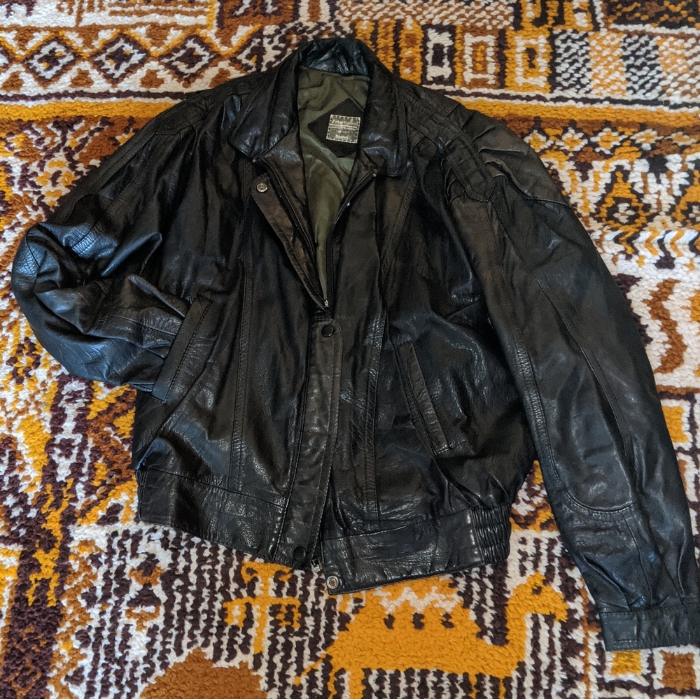 Genuine leather biker jacket